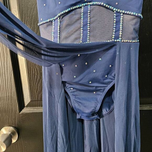 Weissman NWOT semi custom child medium dance costume blue lyrical tap solo - Picture 4 of 11